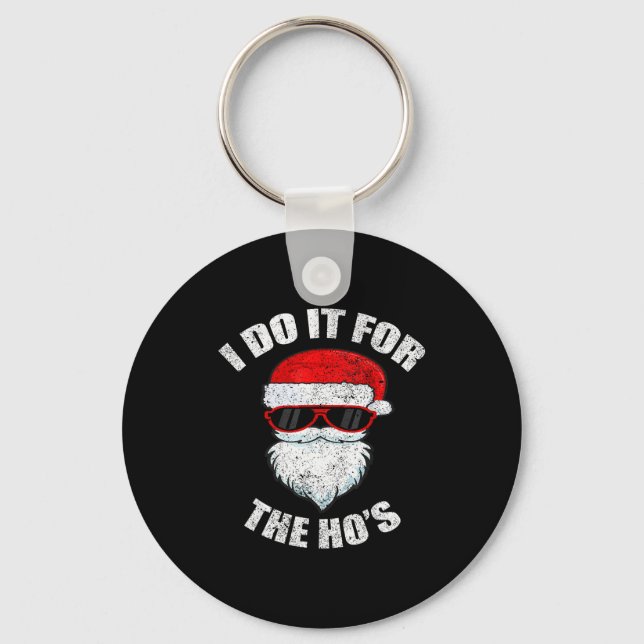 Funny Christmas Adult Naughty Dirty Pajama, Ho Pj, Keychain (Front)