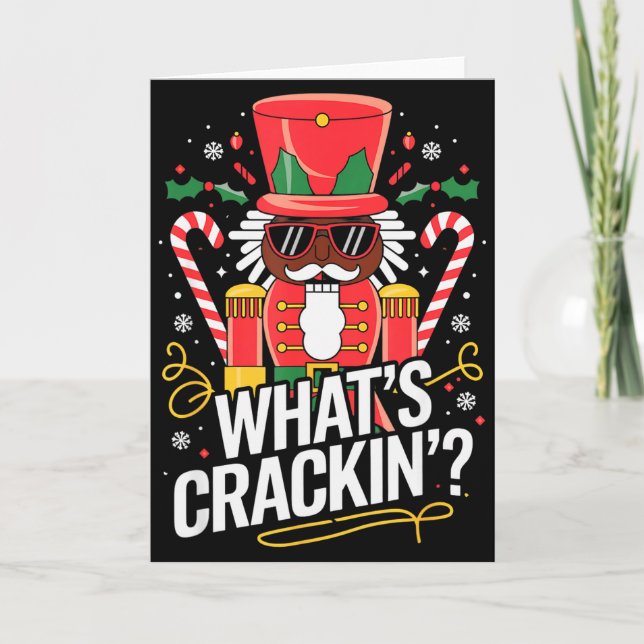 Funny Christmas African American Nutcracker Men Wo Card (Front)