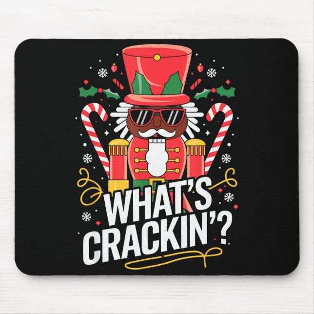 Funny Christmas African American Nutcracker Men Wo Mouse Pad (Front)
