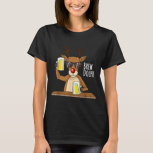 Funny Christmas Alcohol Shirt. Brew Dolph Beer Dri T-Shirt