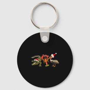 Funny Christmas Alligator Pelican Crawfish Holiday Keychain