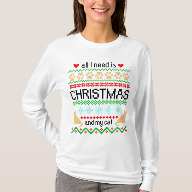 Funny Christmas and My Cat Ugly Sweater (Front)