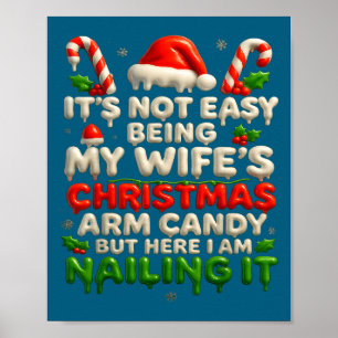 Funny Christmas Arm Candy Husband Holiday Couple H Poster