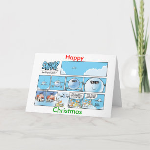 Funny Christmas Aviation Cartoon Card