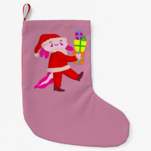 funny christmas axolotl santa claus small christmas stocking