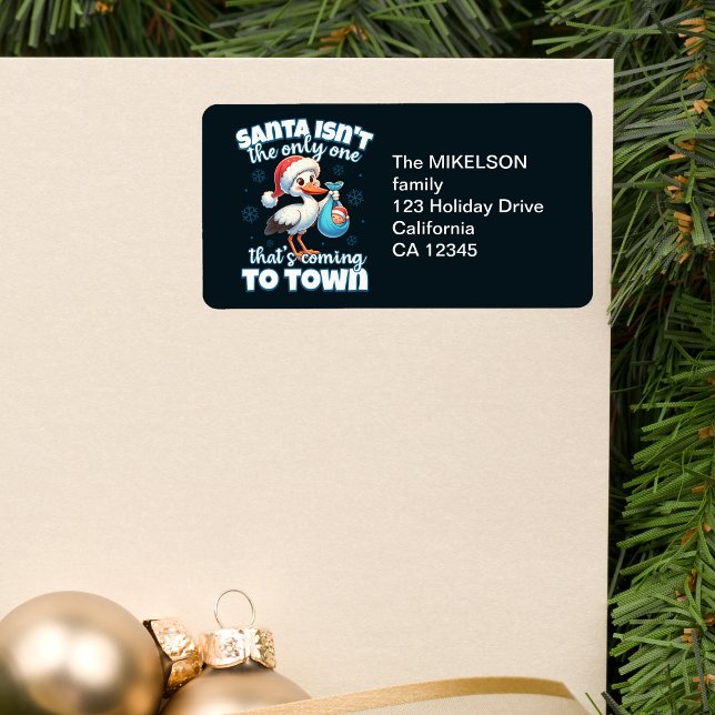 Funny Christmas Baby Pregnancy Announcement Label (Creator Uploaded)