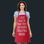 Funny Christmas Baking Saying Rustic Style Red Apron<br><div class="desc">Funny Christmas Baking Saying Rustic Style Red Apron</div>