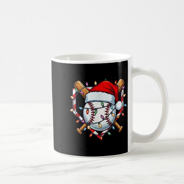 Funny Christmas Baseball Santa Hat For Baseball Pl Coffee Mug (Right)