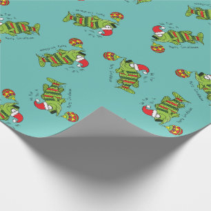 Funny Christmas Bass Fishing Fish Cute Cartoon Wrapping Paper