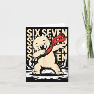 Funny Christmas Bear Dabbing Xmas Dab Six Seven 67 Card