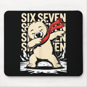 Funny Christmas Bear Dabbing Xmas Dab Six Seven 67 Mouse Pad
