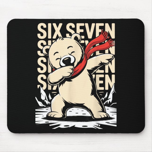 Funny Christmas Bear Dabbing Xmas Dab Six Seven 67 Mouse Pad (Front)
