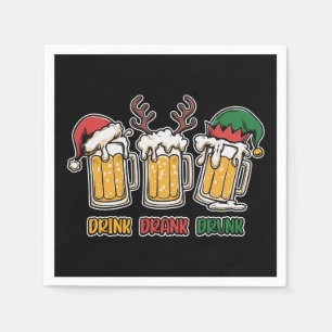 Funny Christmas beer drinking party Napkin