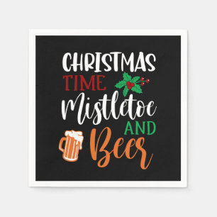 Funny Christmas beer drinking party Napkin