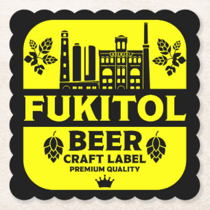 Funny Christmas Beer Labels Paper Coaster