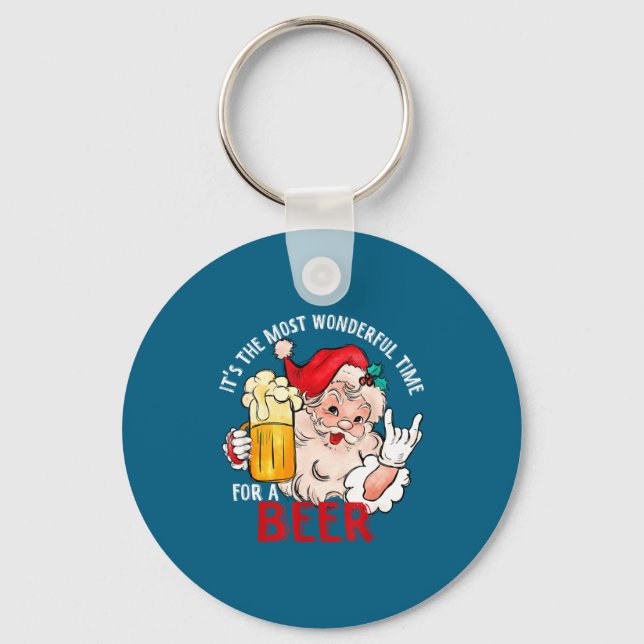 Funny Christmas Beer Meme Most Wonderful For Craft Keychain (Front)