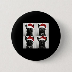 Funny Christmas Belgian Malinois Santa Dog Lover P 2 Inch Round Button
