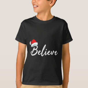 Funny Christmas Believe Santa Pajama Outfit Men &a T-Shirt