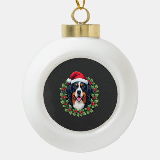Funny Christmas Bernese Mountain Dog Tank Top Ceramic Ball Christmas Ornament