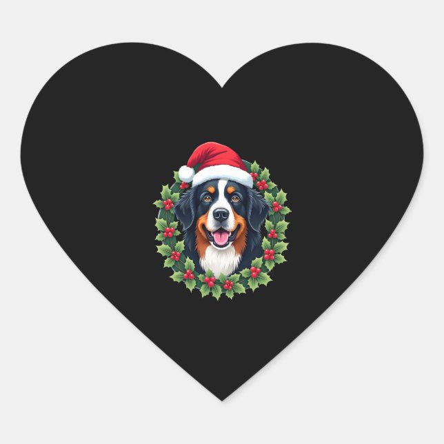Funny Christmas Bernese Mountain Dog Tank Top Heart Sticker (Front)