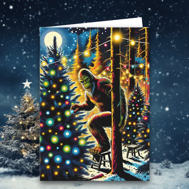 Funny Christmas Bigfoot Personalized Holiday Card (Creator Uploaded)