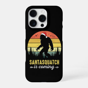 Funny Christmas Bigfoot Wearing Santa Hat iPhone 16 Pro Case