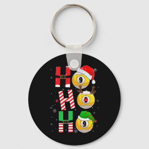 Funny Christmas Billiards Ho Ho Ho Xmas Matching P Keychain