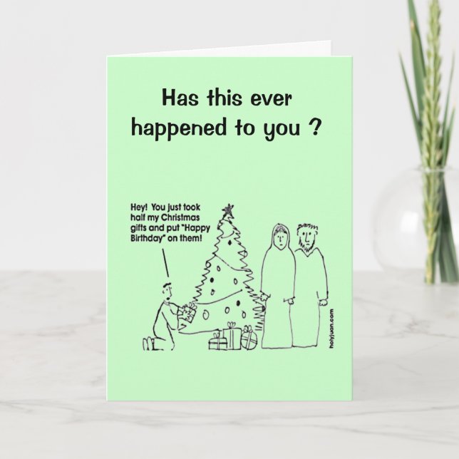 Funny Christmas Birthday Card (Front)