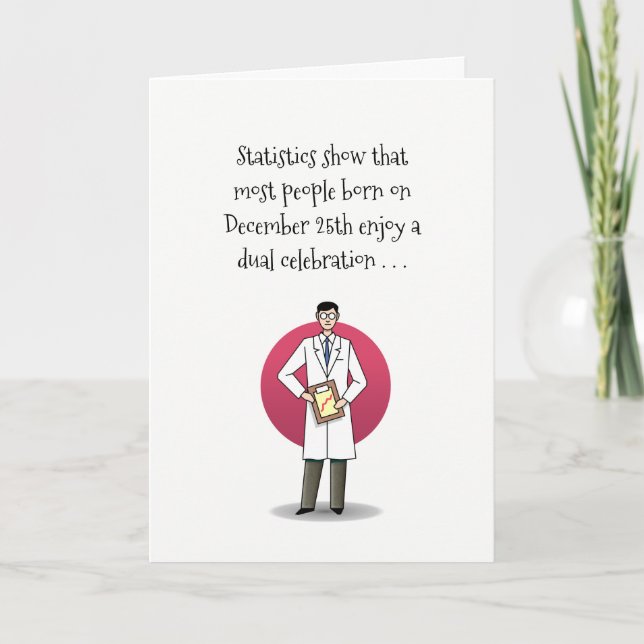 Funny Christmas Birthday Holiday Card (Front)