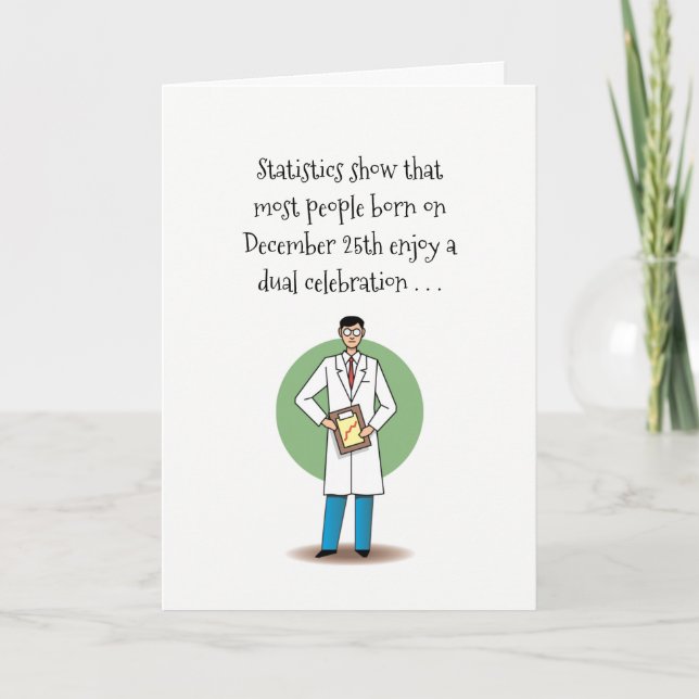 Funny Christmas Birthday Holiday Card (Front)