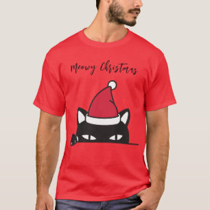 Funny Christmas Black Cat T-Shirt