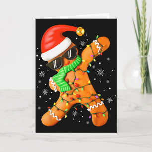 Funny Christmas Boys Kids Dabbing Gingerbread Xmas Card