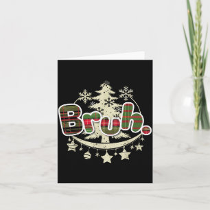 Funny Christmas Bruh Xmas Pajamas Red Plaid Men Wo Card