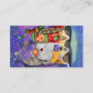 Funny Christmas Business Card Happy Singing Gnomes