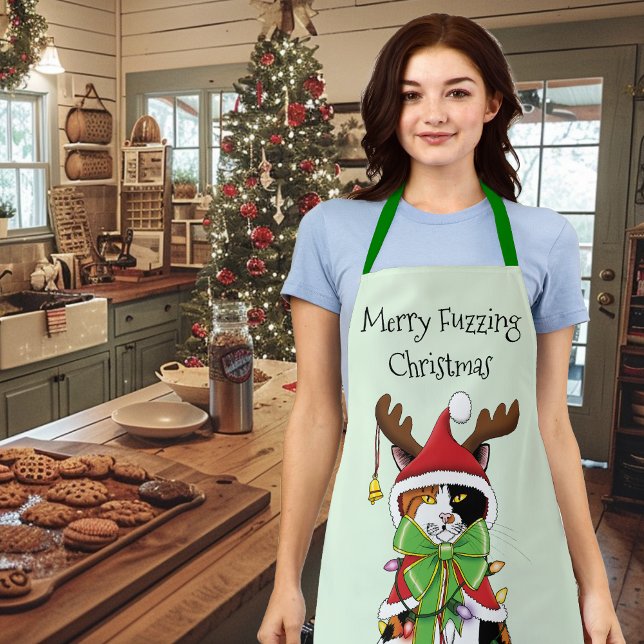 Funny Christmas Calico Cat Apron (Creator Uploaded)