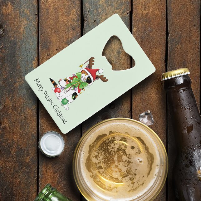 Funny Christmas Calico Cat Credit Card Bottle Opener (Creator Uploaded)
