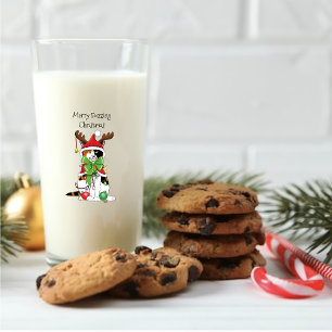 Funny Christmas Calico Cat Glass