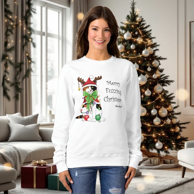 Funny Christmas Calico Cat Sweatshirt (Creator Uploaded)