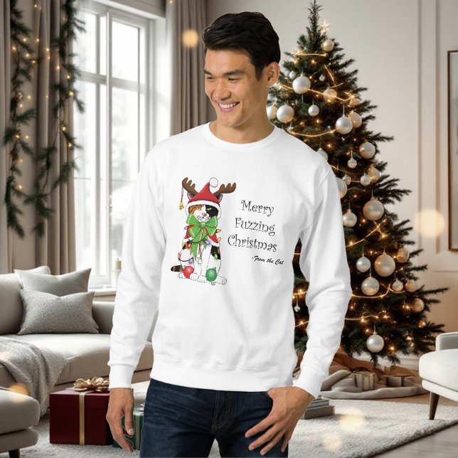 Funny Christmas Calico Cat Sweatshirt (Creator Uploaded)