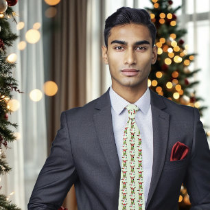 Funny Christmas Calico Cat Tie
