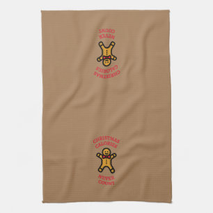Funny Christmas Calories Never Count Gingerbread Kitchen Towel