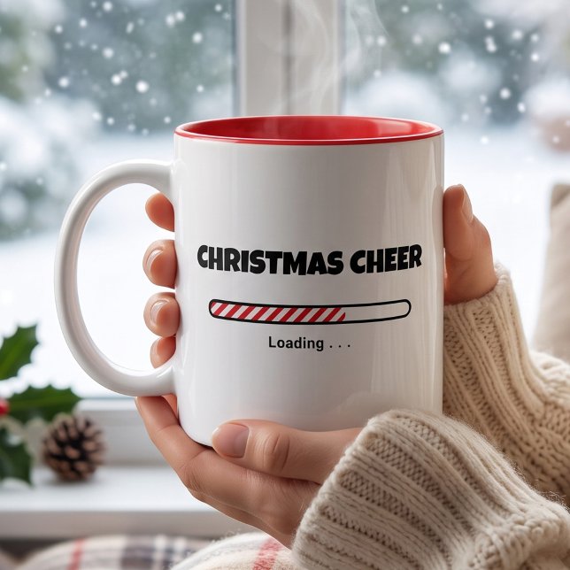 Funny Christmas Candy Cane Loading Bar Coffee Mug (Creator Uploaded)