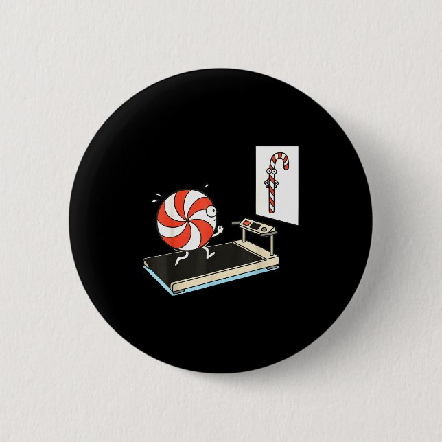 Funny Christmas Candy Cane Peppermint Candy Humor  2 Inch Round Button (Front)