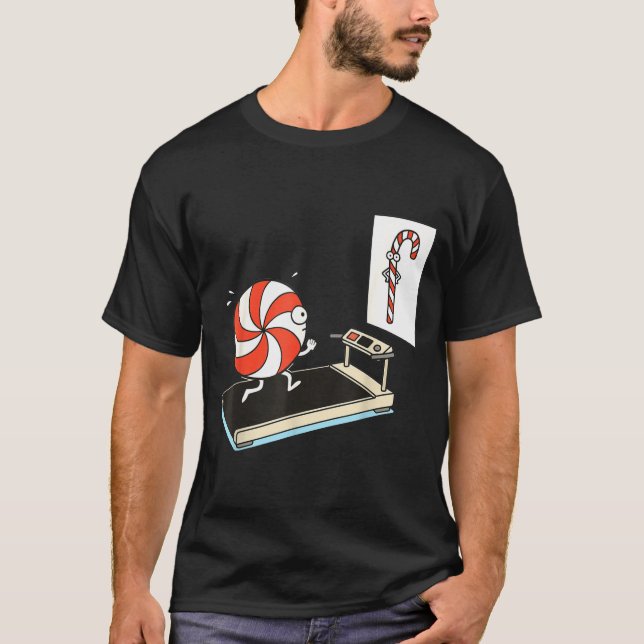 Funny Christmas Candy Cane Peppermint Candy Humor  T-Shirt (Front)