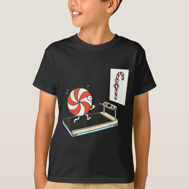 Funny Christmas Candy Cane Peppermint Candy Humor  T-Shirt (Front)