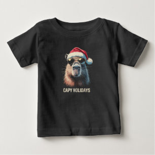 Funny Christmas Capy Holidays Xmas Capybara  Baby T-Shirt