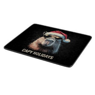 Funny Christmas Capy Holidays Xmas Capybara Cutting Board