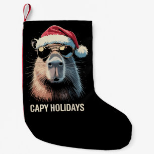 Funny Christmas Capy Holidays Xmas Capybara  Small Christmas Stocking