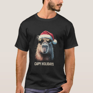 Funny Christmas Capy Holidays Xmas Capybara  T-Shirt