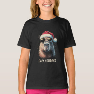 Funny Christmas Capy Holidays Xmas Capybara T-Shirt